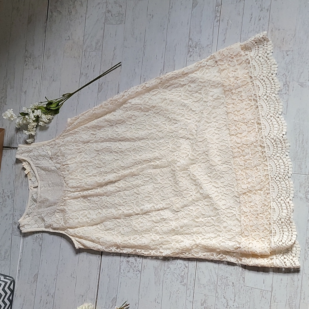 Off white lace dress. Rewind size large